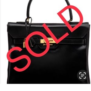 SOLD: Hermes Kelly Monaco 28 Noir in box calf